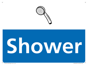 Shower Illustrated Dementia Friendly Sign NHS Style Blue